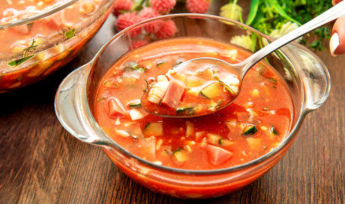 Холодный суп с томатным соком