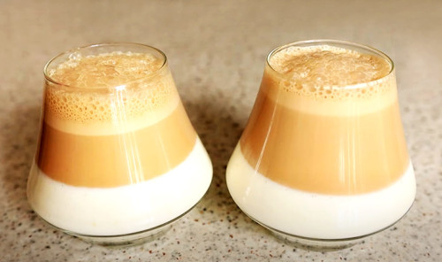 Молочно-кофейный десерт на желатине